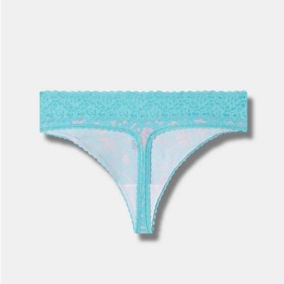 NWT torrid Cotton Mid-Rise Thong Lace Trim Panty 1 1x - Picture 2 of 7